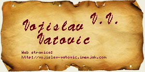 Vojislav Vatović vizit kartica